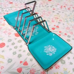 Vintage Chrome and Ceramic 1950s Toast Rack