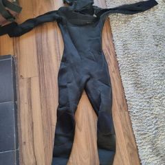 Surfing 5/4mm wetsuit. Neoprene with hood.