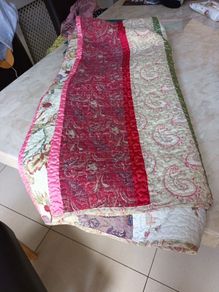 Patchwork  Style Multi Coloured  Double Bed Throw.  S. 200cm x 180cm
