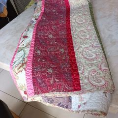 Patchwork  Style Multi Coloured  Double Bed Throw.  S. 200cm x 180cm