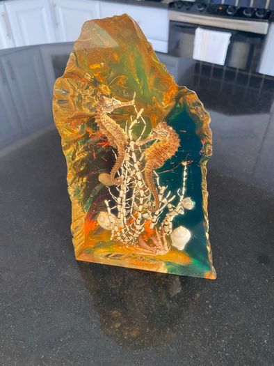 Lucite sea scape ornament