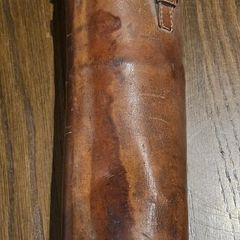 Leather Pouch Canister WWI?? For Binoculars? Thermos Flask? Huntsman Flask Case?