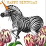 XL Happy birthday large ivory decorative pillar candle 'unicorn-zebra' image Image 2