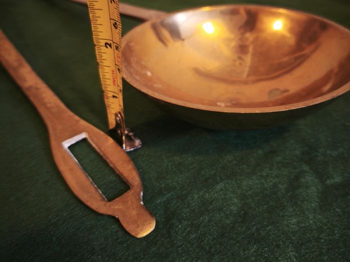 Pair of brass ladles