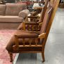 2 Vintage High-back Wooden Armchairs Image 3