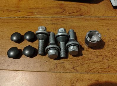 Volvo lock nuts with plastic caps