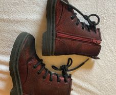 Sparkly red boots with zip size 10
