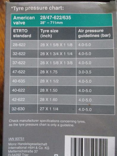 Cycle Tube 700c 28-45c