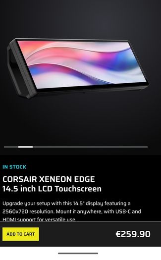 Corsair Xeneon Edge 14.5" LCD Touchscreen Sensor Panel (Black)