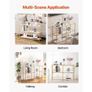 3-Tier Glass Console Table, Modern Rectangle Sofa Side Table with Tempered Glass Top and Iron Legs, Golden Consloe Desk with Anti-Tip Device for Living Room, Hallway, Entryway, Foyer, Golden Image 3