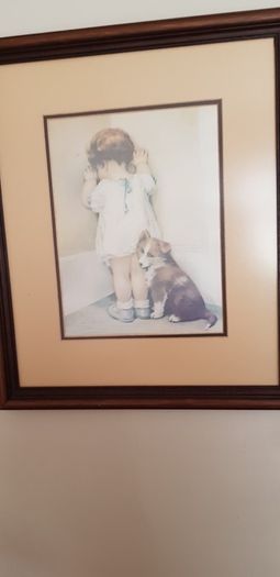Bessie Pease Gutmann Vintage Print entitled GIRL and DOG - SHAME