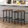 Bar Stool Set of 2 Industrial Style Image 3