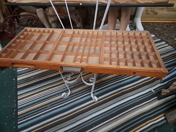 Vintage Wooden Printers Tray