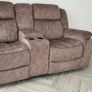 Gresham Grey & Beige Fabric Recliner Sofa Image 10