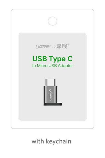 2 X Ugreen Aluminum Alloy OTG Micro USB (Female) to USB-C (Male) QC 3.0/2.0 Charger & Sync Convertor Adapter with Key Chain (Brand New/Warranty)