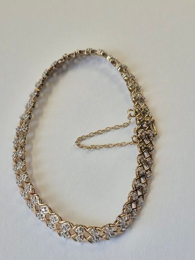 9ct gold diamond bracelet.