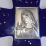 Blue Glass Cross with Silver Medallion Image 3