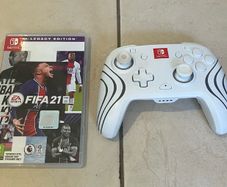 Nintendo Switch Pro Controller (Afterglow Wave) And FIFA21