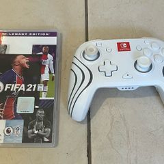 Nintendo Switch Pro Controller (Afterglow Wave) And FIFA21