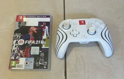 Nintendo Switch Pro Controller (Afterglow Wave) And FIFA21