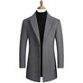 Brand New Men's Long Slim Fit Wool Coat Warm Business - colour Grey Image 4