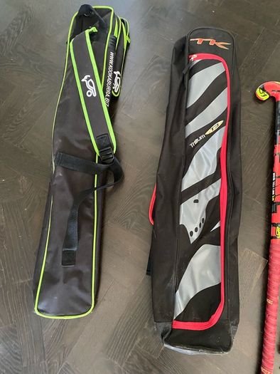 Hockey sticks;  bags & shin guards