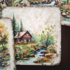 Set of 6 Wooden Coasters in a Box