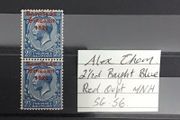 Ireland 1922 - 23 Alex Thom 2.5d Bright Blue Sg56 MNH Vertical Pair