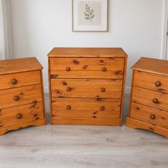 chest of drawers and 2 lockers
