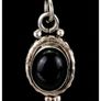 Vintage Sterling Silver Onyx Pendant Necklace Image 4