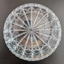 Vintage Heavy Cut Crystal Rose Bowl Diamond Star Pattern 19cm Image 4