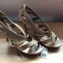 Ladies New Gold glitter high sandals size 6  party Image 9