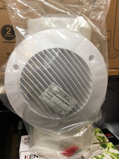 150 mm Exterior Fan Grille and Duct kit 6 Inch
