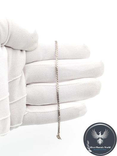 Vintage Italian 925 Sterling Silver Flat Curb Bracelet