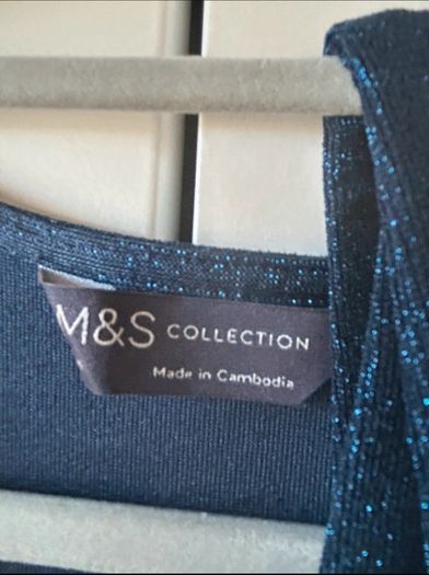 M&S Dress - Midnight Blue with tiny sparkly detail - Comfy Size 10