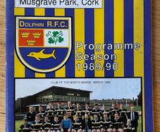 1989/90 Dolphin RFC v Young Munster - AIL Division 1 Rugby Programme