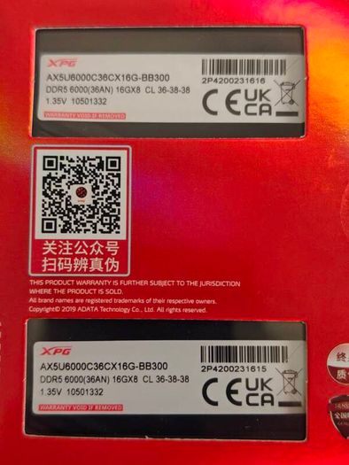 DDR 5 XPG Memory 2x16 gb