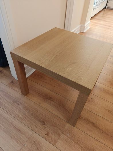 Oak effect square side table