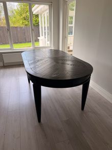 EZ living Monroe extending dining TABLE ONLY - black ash / gray