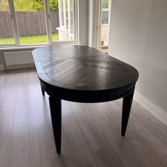EZ living Monroe extending dining TABLE ONLY - black ash / gray