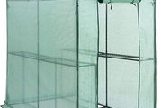 Foil Greenhouse Tomato House Plant House with 4 Shelves Roll-Up Door