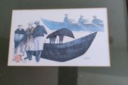 Lovely framed print of Currachs by John Dixon Rural Ireland .