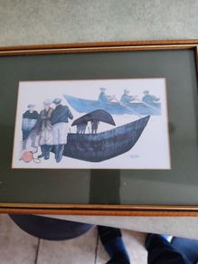 Lovely framed print of Currachs by John Dixon Rural Ireland .
