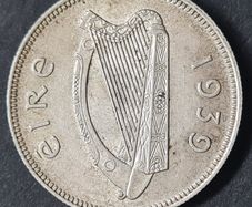 Ireland 1939 Excellent 1s Shilling Silver Coin