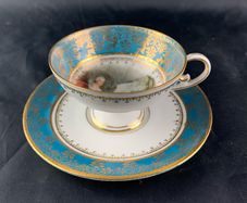 Rare Antique Royal Vienna Demitasse Cup and Saucer
