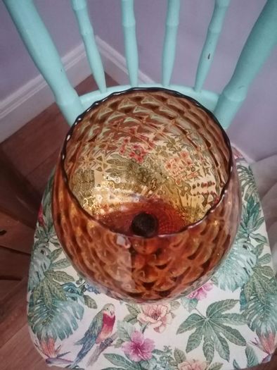 Mid-Century Italian Amber Glass Balloon Vase
