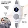 Warmrest Electric Blanket 1 to 10 Hours AutoOff Detachable Controller Machine Washable Grey Image 5