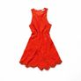 Sandro Size 2Uk 8-10 Orange Floral Lace Fit & Flare Dress Image 3