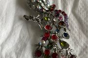 vintage peacock brooch