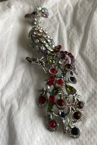 vintage peacock brooch